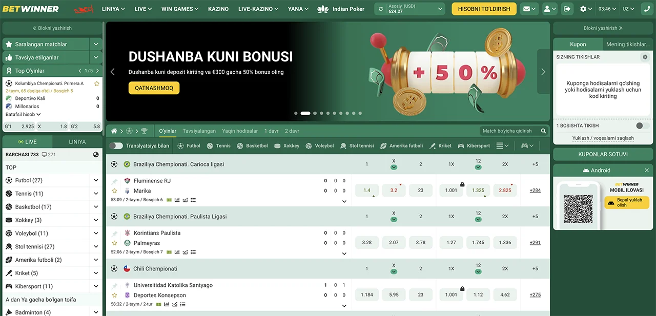 UZ BETWINNER расмий сайт Ўзбекистондан